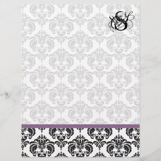 Papier Plum Monogramme Damas (Devant)