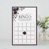 Papier Plum Purple Aquarelle Bride Jeu de Bingo (Debout devant)