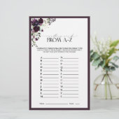 Papier Plum Purple Aquarelle Florale Fête des mariées Jeu (Debout devant)