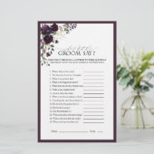 Papier Plum Purple Aquarelle Florale Fête des mariées Jeu (Debout devant)