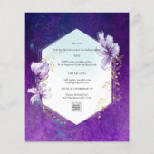 Papier Plum Purple Floral Mariage de superposition photo (Dos)