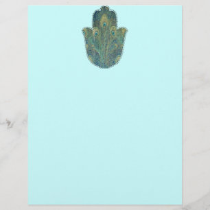 Papier Plume de Paon Hamsa