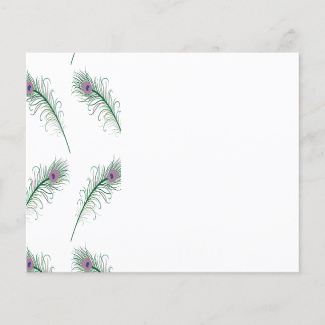Papier Plumes de paon vert violet Imprimer (Devant)