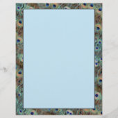 Papier Plumes de queue de paon Design 8,5 x 11 Stationnai (Devant)