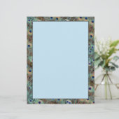 Papier Plumes de queue de paon Design 8,5 x 11 Stationnai (Debout devant)