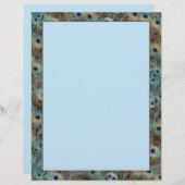 Papier Plumes de queue de paon Design 8,5 x 11 Stationnai (Devant / Derrière)