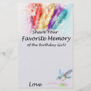 Papier Plumes tribales Mémoire préférée de l'anniversaire