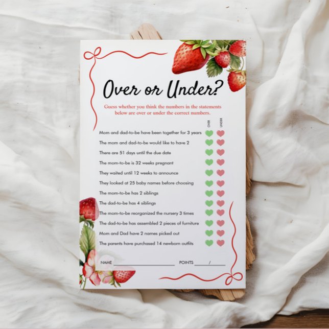 Papier Plus ou moins de jeu | Jeu baby shower (Créateur téléchargé)