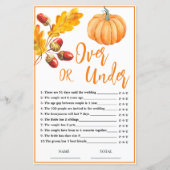 Papier Plus ou moins de l'automne Citrouille jeu de nupti (Devant)