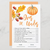 Papier Plus ou moins de l'automne Citrouille jeu de nupti (Devant / Derrière)