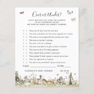 Papier Plus ou moins   Jeu Baby shower