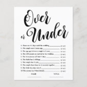 Papier Plus ou Moins Jeu de Baby Shower Mariée Simple (Devant)