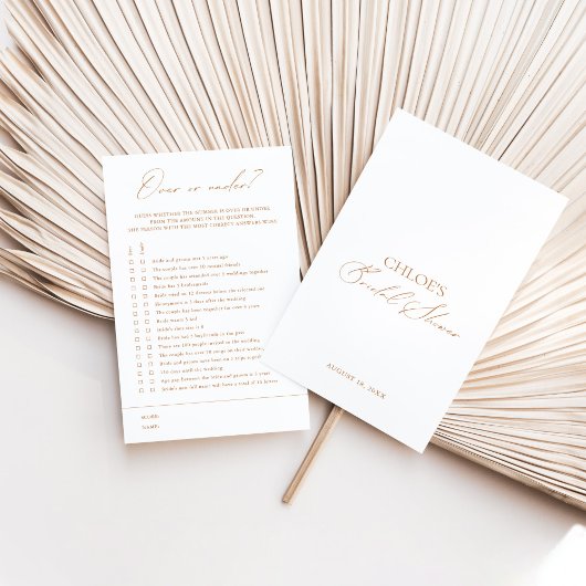 Papier Plus ou moins ? Jeu de Fête des mariées blanc élég