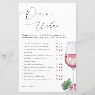 Papier Plus ou moins Vino avant Vows Fête des mariées Jeu