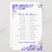 Papier Plutôt Baby shower Jeu Imprimé (Devant / Derrière)