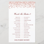 Papier Plutôt Baby shower Jeu Imprimé (Devant)