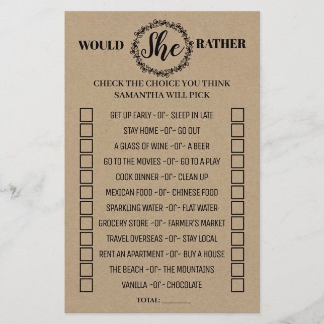 Papier Plutôt douche rustique jeu bilingue (Devant)