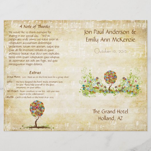 Papier Poche de forêt enchantée Arbre à conte de fées flo (Devant)