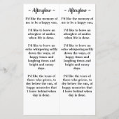 Papier Poème commémoratif 3 Photo Prière funéraire 2 Sign (Dos)