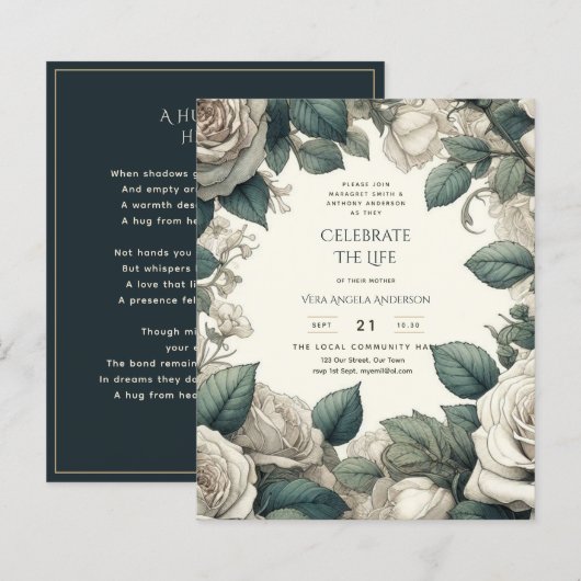 Papier Poème commémoratif de la fête de la vie des Roses (Devant / Derrière)