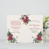 Papier Poinsettia, sainte, pin Noël Mariage Programmation (Debout devant)