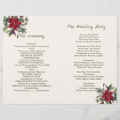 Papier Poinsettia, sainte, pin Noël Mariage Programmation (Dos)