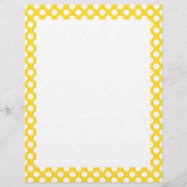 Papier Pointe Polka blanche et jaune (Devant)