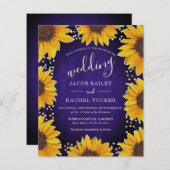 Papier Points d'or des tournesols Faire-part de mariage e (Devant / Derrière)