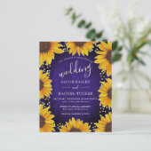 Papier Points d'or des tournesols Faire-part de mariage e (Debout devant)