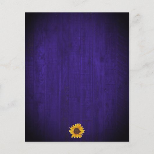 Papier Points d'or des tournesols Faire-part de mariage e (Dos)