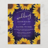 Papier Points d'or des tournesols Faire-part de mariage e (Devant)