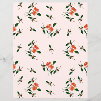 Papier Points dorés et florales peintes à la main Rose te