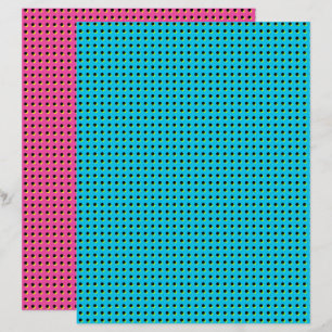 Papier Points Neon des années 80/90 Motif bleu rose