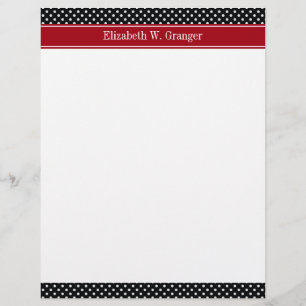 Papier Points noirs et blancs Monogramme de nom Cranberry