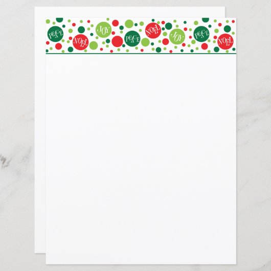 Papier Points rebondissants en-tête de Noël (Devant / Derrière)