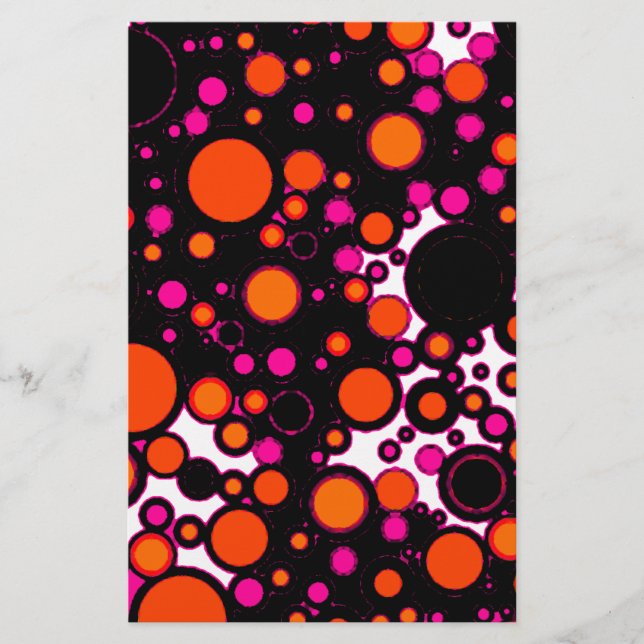 Papier Points rose et orange (Devant)