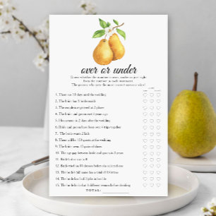 Papier Poire d'aquarelle Douche nuptiale sur ou sous le j