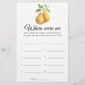 Papier Poires Douche nuptiale Où étions-nous jeu (Devant)