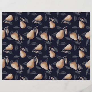 Papier Poires jaune pâle sur Arrière - plan foncé