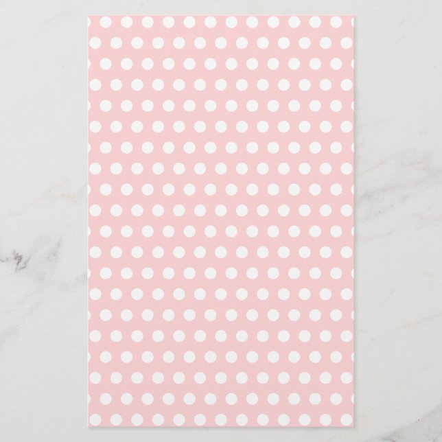 Papier Pois blancs sur rose pâle (Devant)