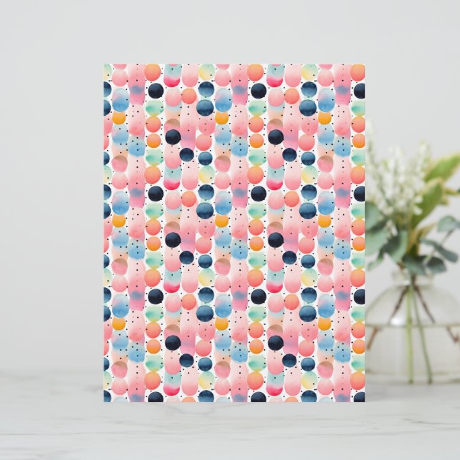 Papier Pois et rayures 13 bleu rose (Debout devant)