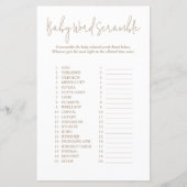 Papier Pois Word Scramble Baby shower Jeu (Devant)