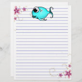 Papier Poisson bleu en-tête (Devant / Derrière)