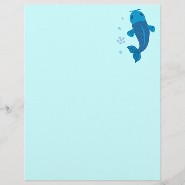 Papier Poisson bleu Koi (Devant)