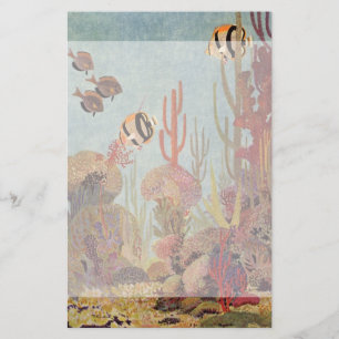 Papier Poissons-anges en corail, poissons tropicaux Vinta