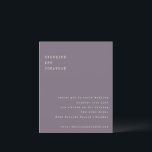 Papier Police de la machine à écrire violet budget<br><div class="desc">Budget Minimaliste Dusty foncé Purple Typographie Faire-part de mariage avec RSVP détails du site Web.</div>