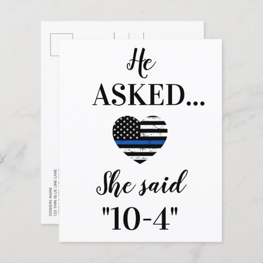 Papier Police Police Police Mariage Enregistrer La Date (Devant / Derrière)