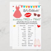 Papier Polka dot robe Anniversaire Ce ou Ce Jeu (Devant / Derrière)