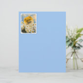 Papier Poméranien dans Daisies Peinture - Art Chien origi (Debout devant)