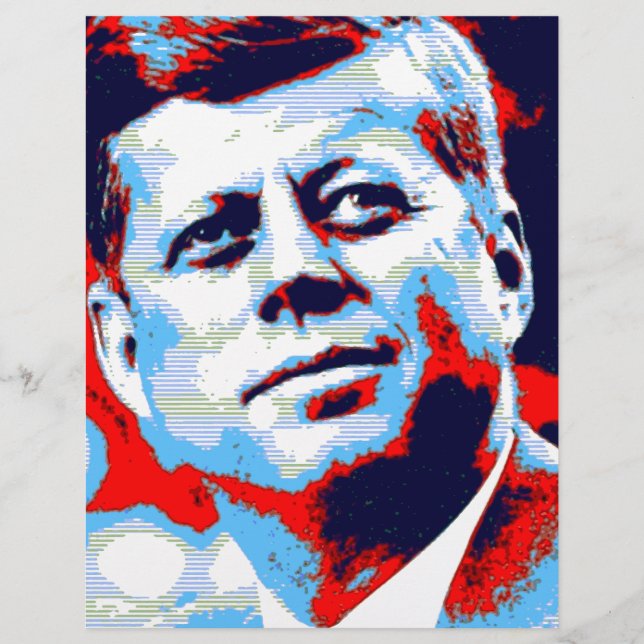 Papier Pop Art JFK John F. Kennedy Red Blue (Devant)
